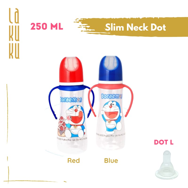 Lakuku - Botol Susu Lusty Bunny Doraemon Slim Wide Neck Straw Dot Milk Bottle