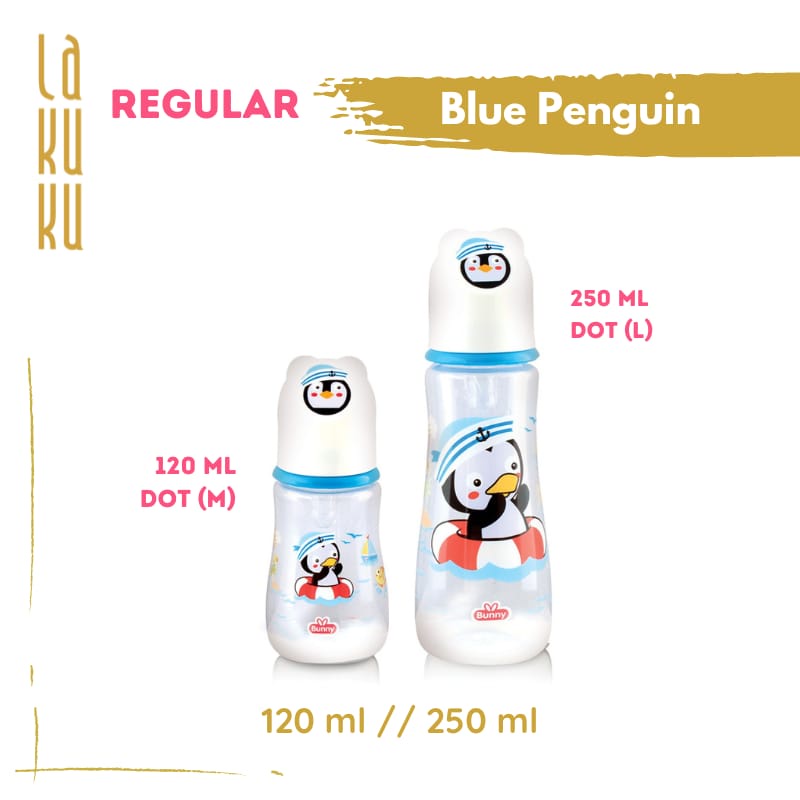 Lakuku - Lusty Bunny Botol Dot Susu Slim Neck Animal Handle Head 125ml 250ml