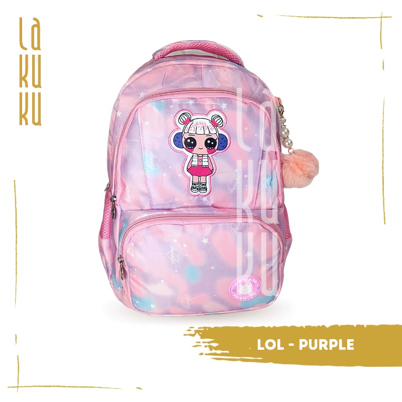 Lakuku - Tas Ransel Anak Sekolah SD SMP School Bag Ombre Lol Love Cantik