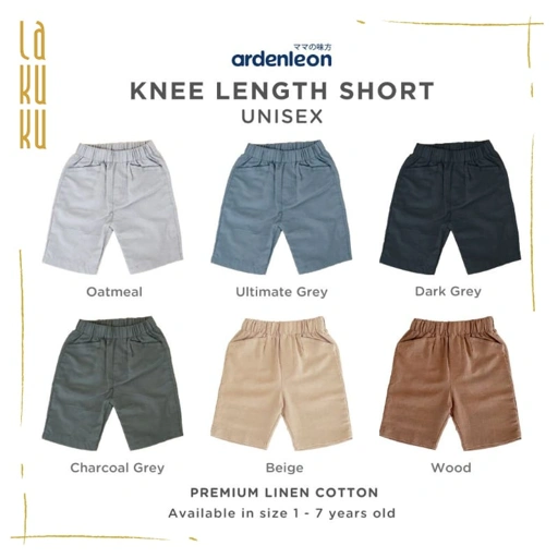 Image of Lakuku - Ardenleon Knee Length Short Celana Pendek Puntung Anak Unisex Laki Perempuan