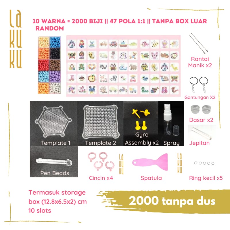 Lakuku - Magic beads 3,5mm Sensory Play Kit for Activity Kids Learn and Play Mainan biji semprot air