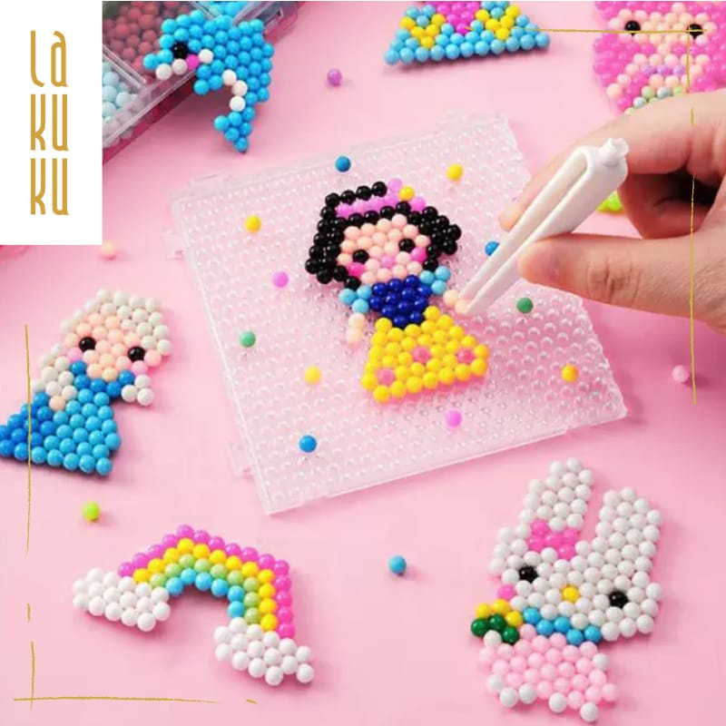 Lakuku - Magic beads 3,5mm Sensory Play Kit for Activity Kids Learn and Play Mainan biji semprot air
