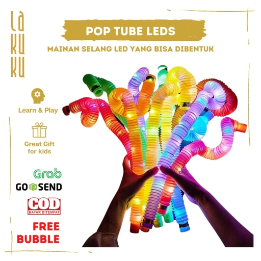 Image of Lakuku - Pop Tube Led Selang Pipa Lampu Mainan Bentuk Kreasi Anak 1 pc