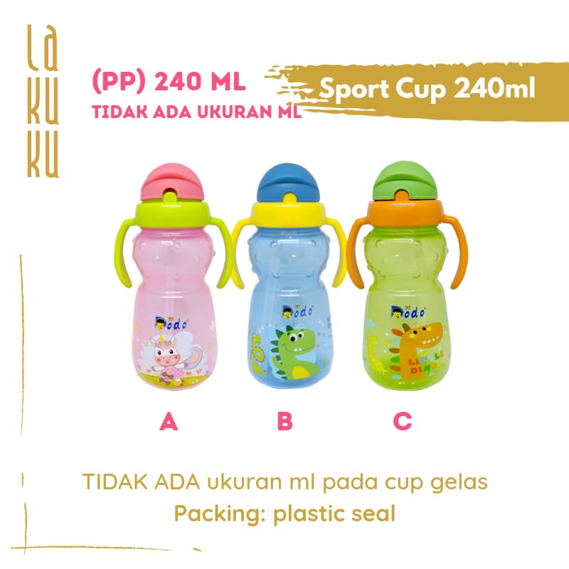 Lakuku - Dodo PP Botol Susu Dot Sedotan Training Cup 4 steps Bayi Anak BPA Free