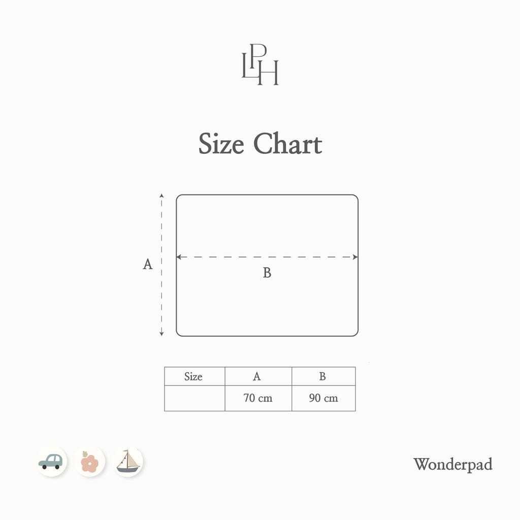 Perlak Alas Ompol Bayi 70x90 cm- Wonderpad Waterproof Little Palmerhaus anti-slip backing Soft Touch