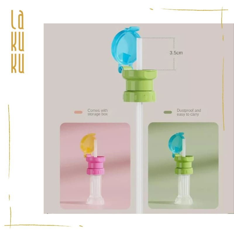 Lakuku - Sedotan Portable Travelling untuk anak minum dari botol kemasan universal