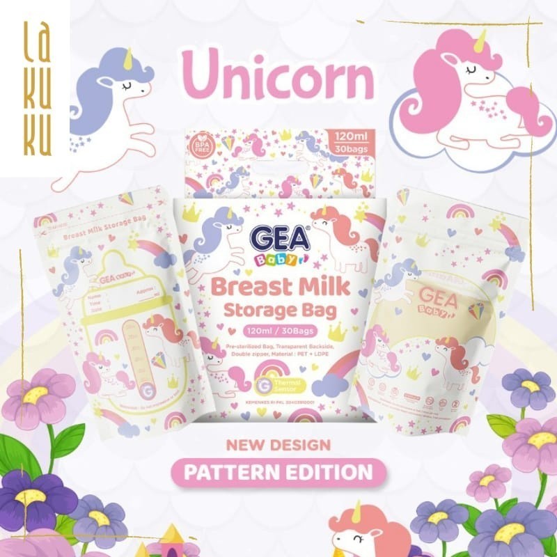 Lakuku - Kantong susu asi GEA BABY 120ml & 200ml Breast Milk Storage Bag COD PACKING BUBBLE isi 30 lbr