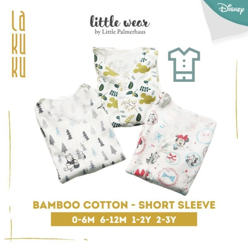 Image of Lakuku - Little Palmerhaus Setelan Piyama Pendek kancing depan 0-12 bulan - Baju Celana Bayi Little Wear Short Sleeve newborn V.2