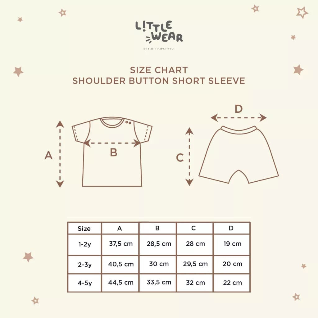 Lakuku - Little Palmerhaus Setelan Piyama Pendek kancing depan 0-12 bulan - Baju Celana Bayi Little Wear Short Sleeve newborn
