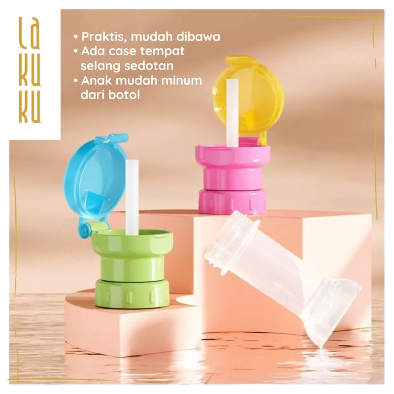 Lakuku - Sedotan Portable Travelling untuk anak minum dari botol kemasan universal