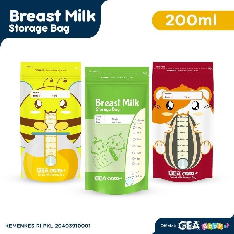Lakuku - Kantong susu asi GEA BABY 120ml & 200ml Breast Milk Storage Bag COD PACKING BUBBLE isi 30 lbr