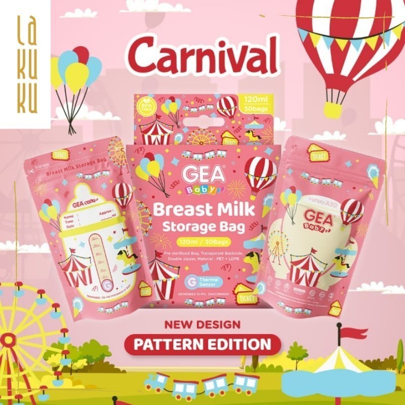 Lakuku - Kantong susu asi GEA BABY 120ml & 200ml Breast Milk Storage Bag COD PACKING BUBBLE isi 30 lbr