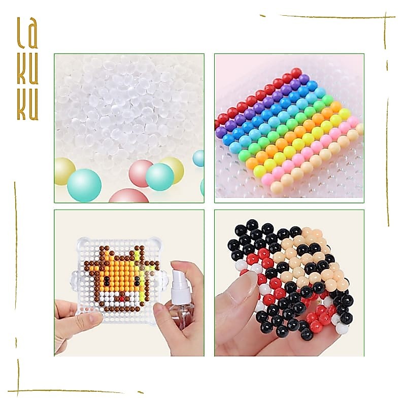 Lakuku - Magic beads 3,5mm Sensory Play Kit for Activity Kids Learn and Play Mainan biji semprot air