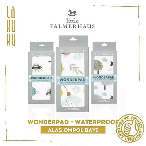 Perlak Alas Ompol Bayi 70x90 cm- Wonderpad Waterproof Little Palmerhaus anti-slip backing Soft Touch
