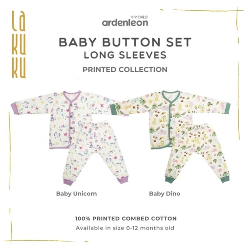 Image of Lakuku - Ardenleon Baby Button set Long Sleeves Printed Collection Setelan Piyama Panjang Bayi