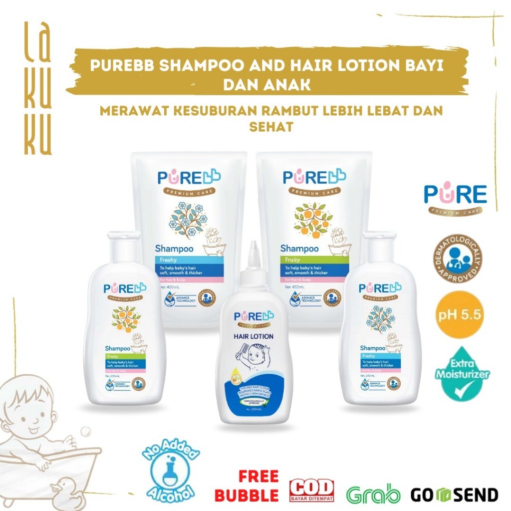 Lakuku - PUREBB Pure Kids Shampoo and Hair Lotion Bayi dan Anak Rambut Lebat dan Sehat