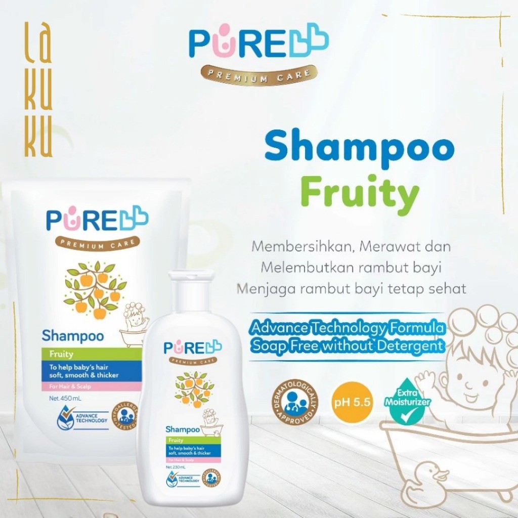 Lakuku - PUREBB Pure Kids Shampoo and Hair Lotion Bayi dan Anak Rambut Lebat dan Sehat