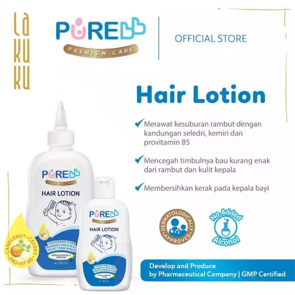 Lakuku - PUREBB Pure Kids Shampoo and Hair Lotion Bayi dan Anak Rambut Lebat dan Sehat