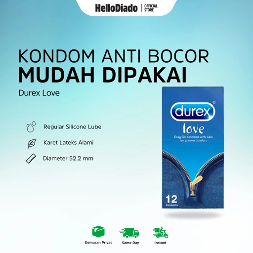 Kondom Durex Love - Kondom Dengan Extra Pelumas - isi 12 Pcs