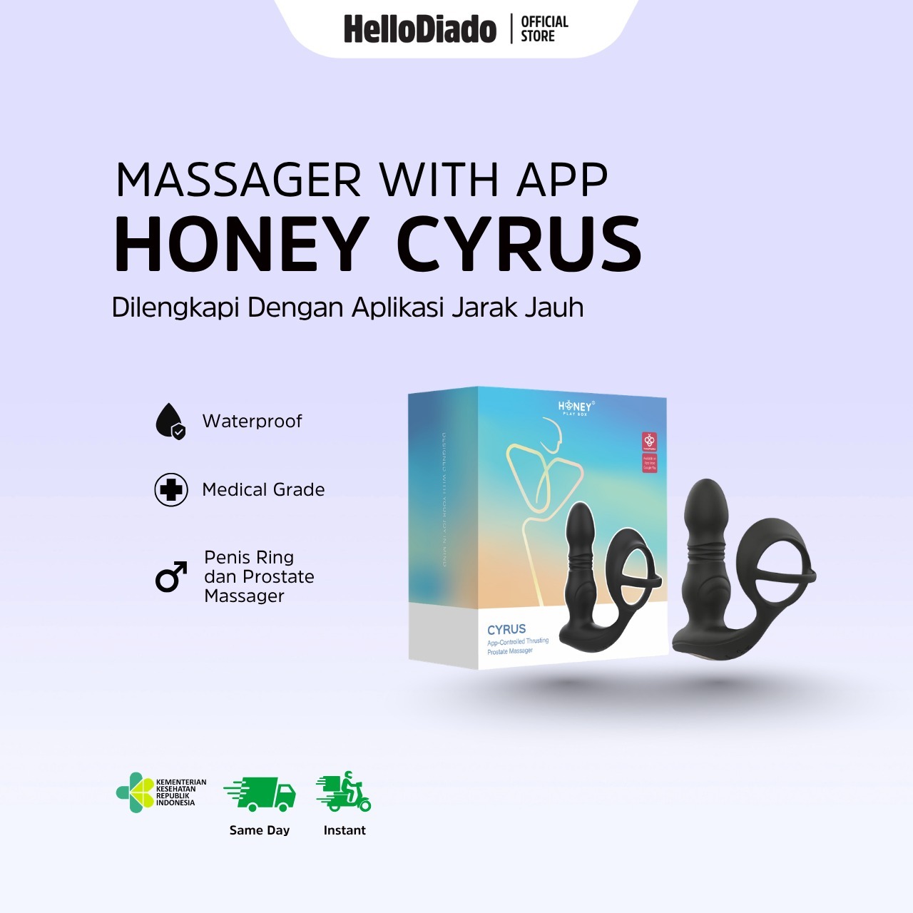 Honey Play Box Cyrus Thrusting Prostate Massager with Cock Ring App Controlled