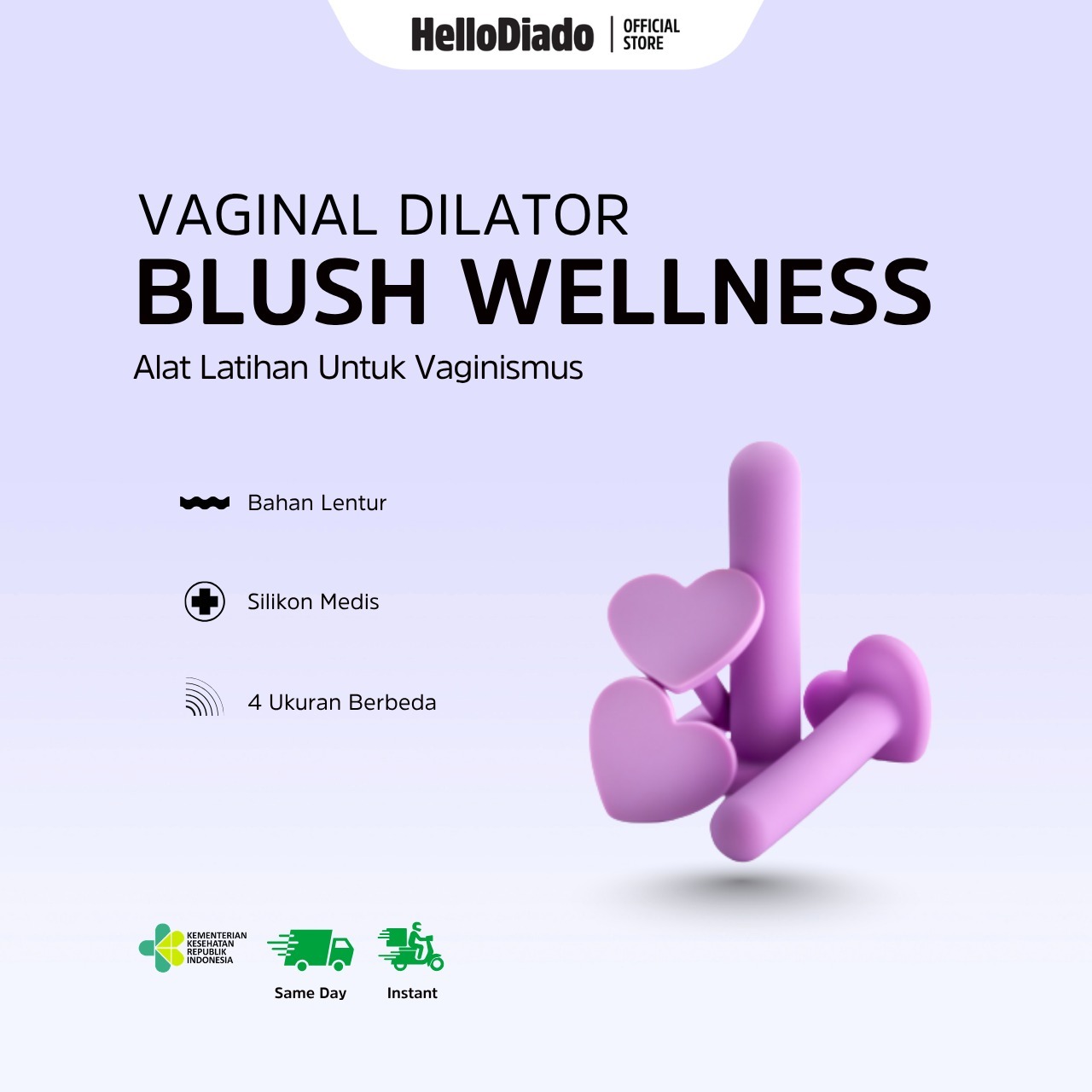 Blush Wellness - Vaginal Dilator - Alat Latihan Vaginismus