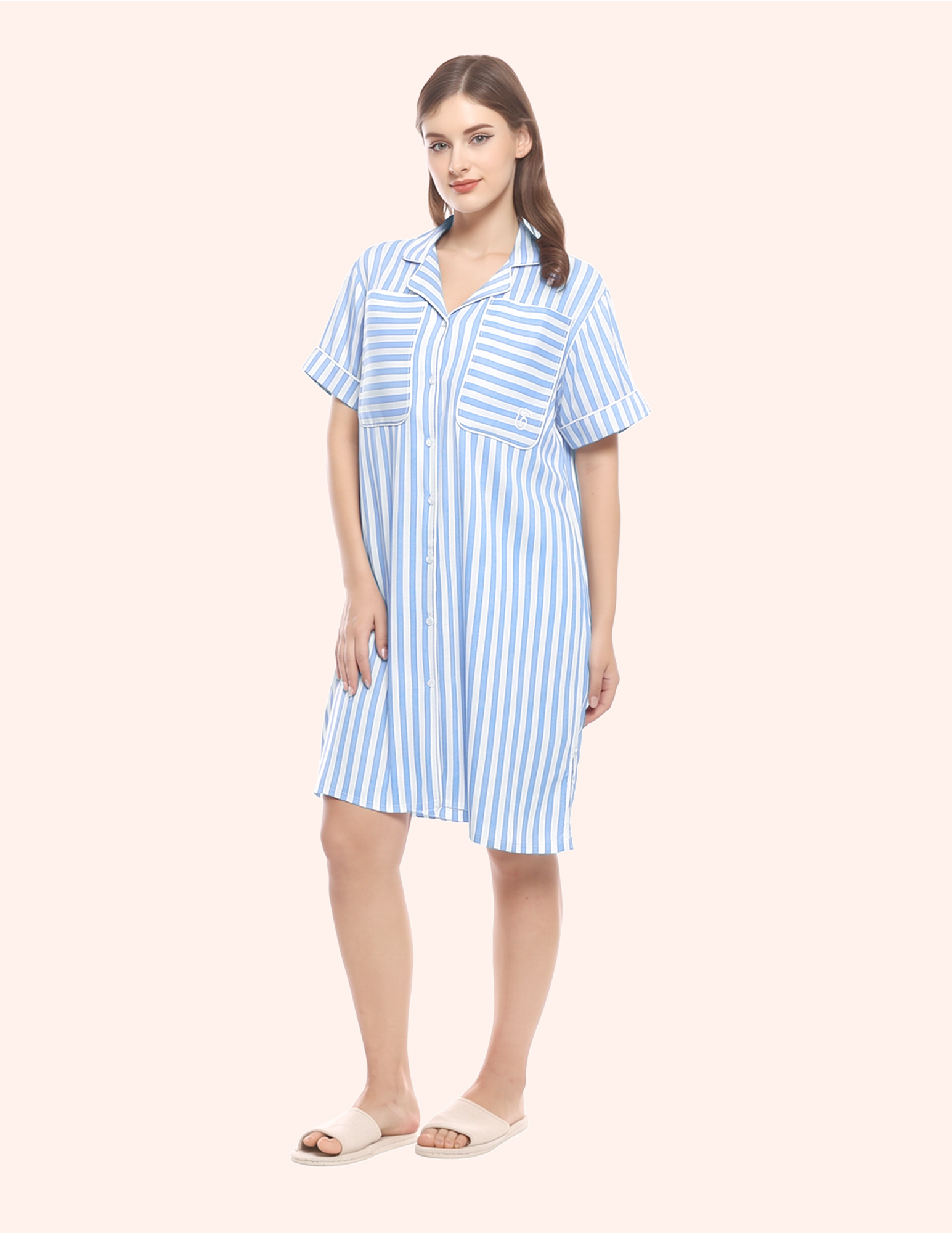 Lily Stripes Braless Nightgown