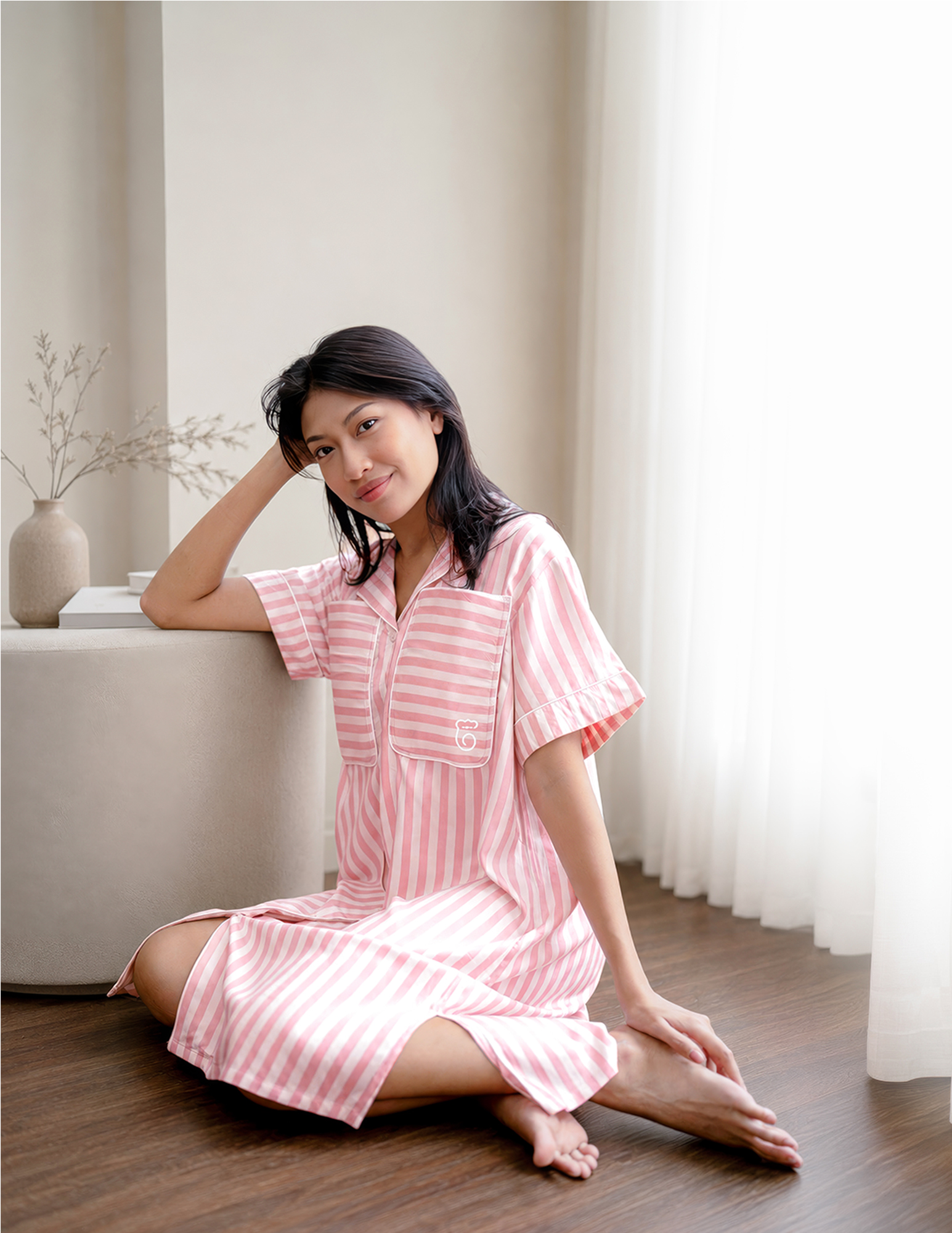 Lily Stripes Braless Nightgown