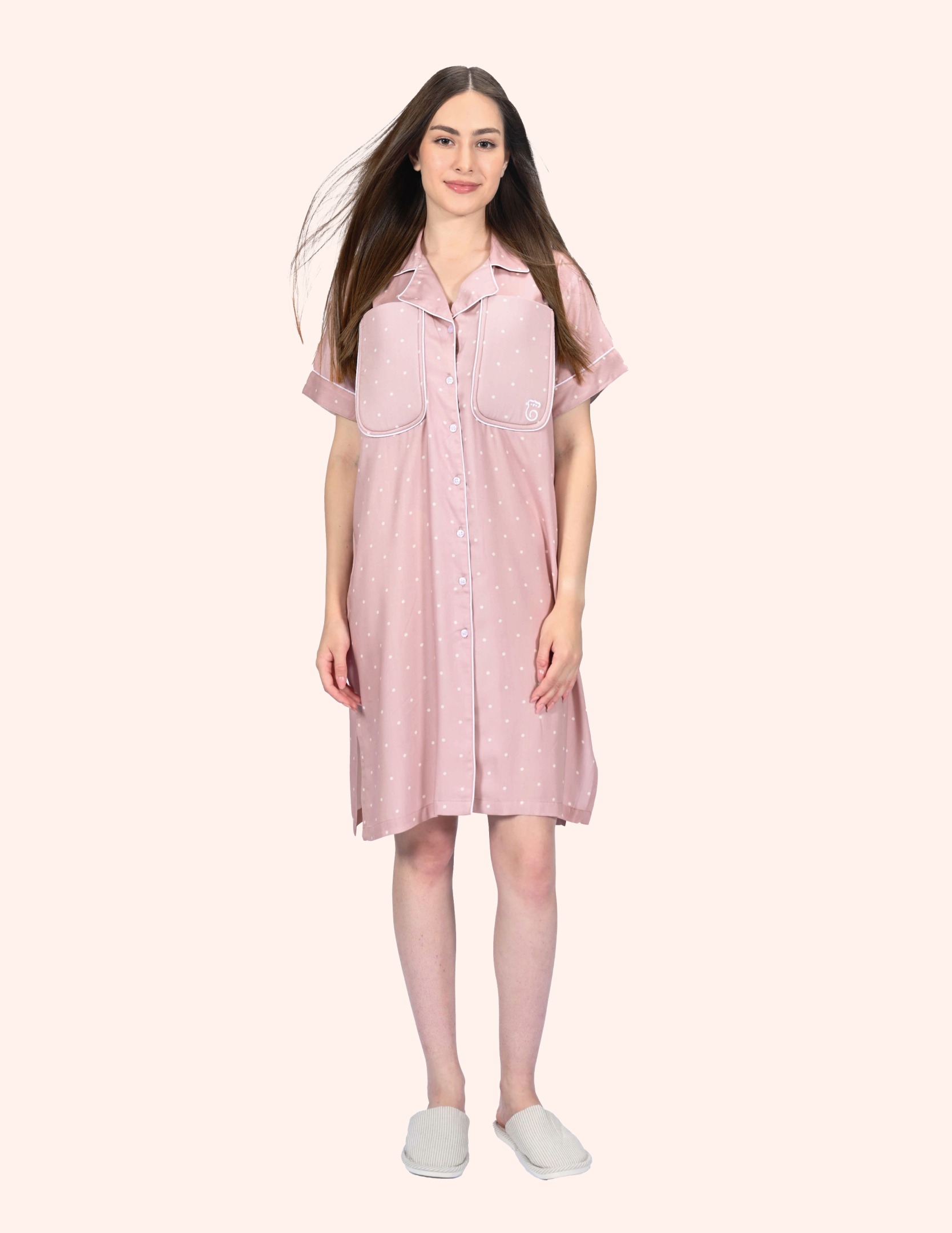 Lily Polkadot Braless Nightgown