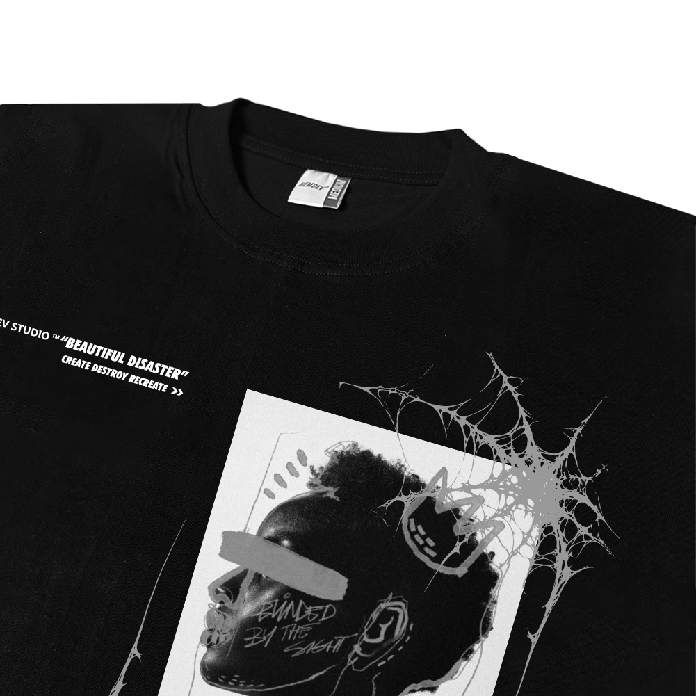 Hemdev Tshirt Boxy Oversized Spidey Black Tees Katun