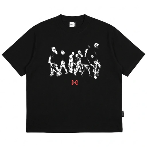 Hemdev Tshirt Boxy Oversized Groovi Black Tees Katun