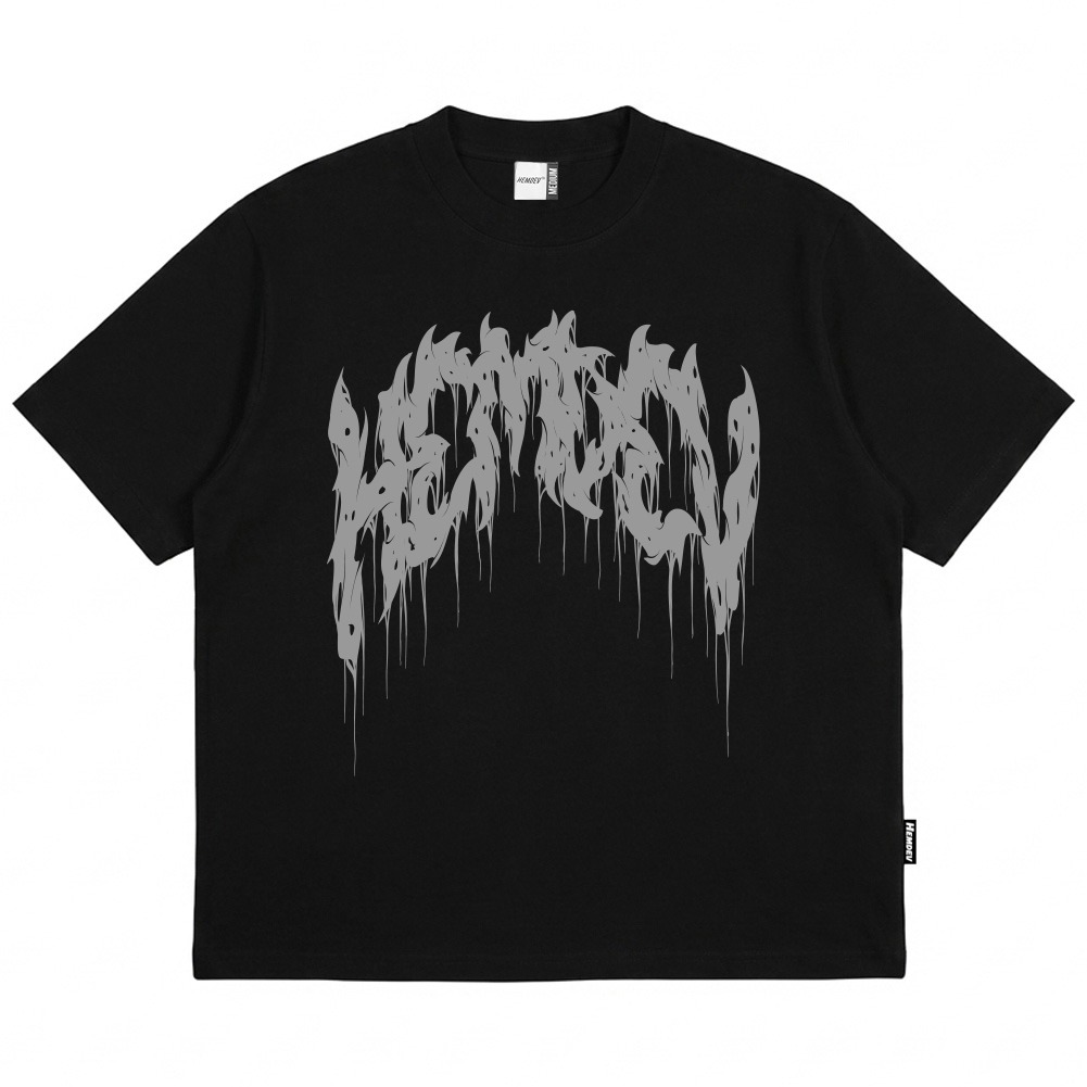 Hemdev Tshirt Boxy Oversized Vulnerable Black Tees Katun