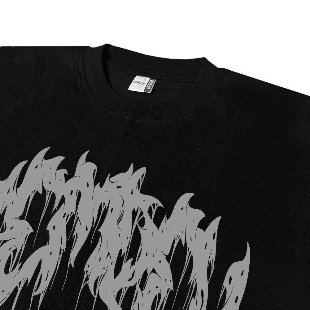 Hemdev Tshirt Boxy Oversized Vulnerable Black Tees Katun