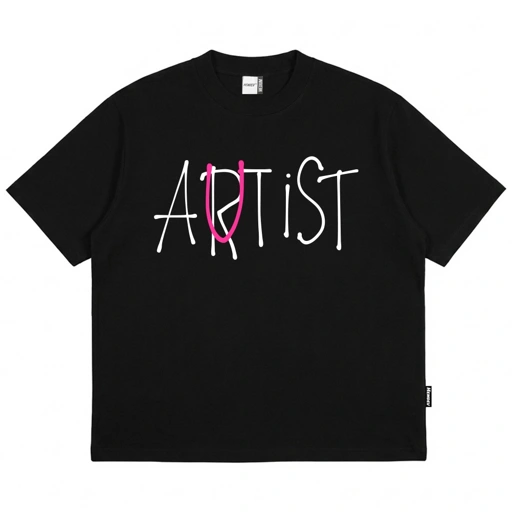 Hemdev Tshirt Boxy Oversized Artist Black Tees Katun