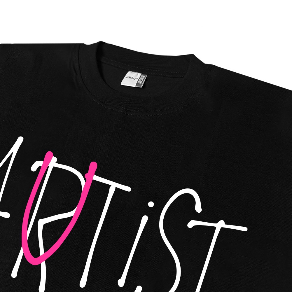 Hemdev Tshirt Boxy Oversized Artist Black Tees Katun