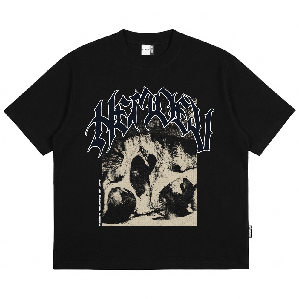 Hemdev Tshirt Boxy Oversized Poetic Black Tees Katun