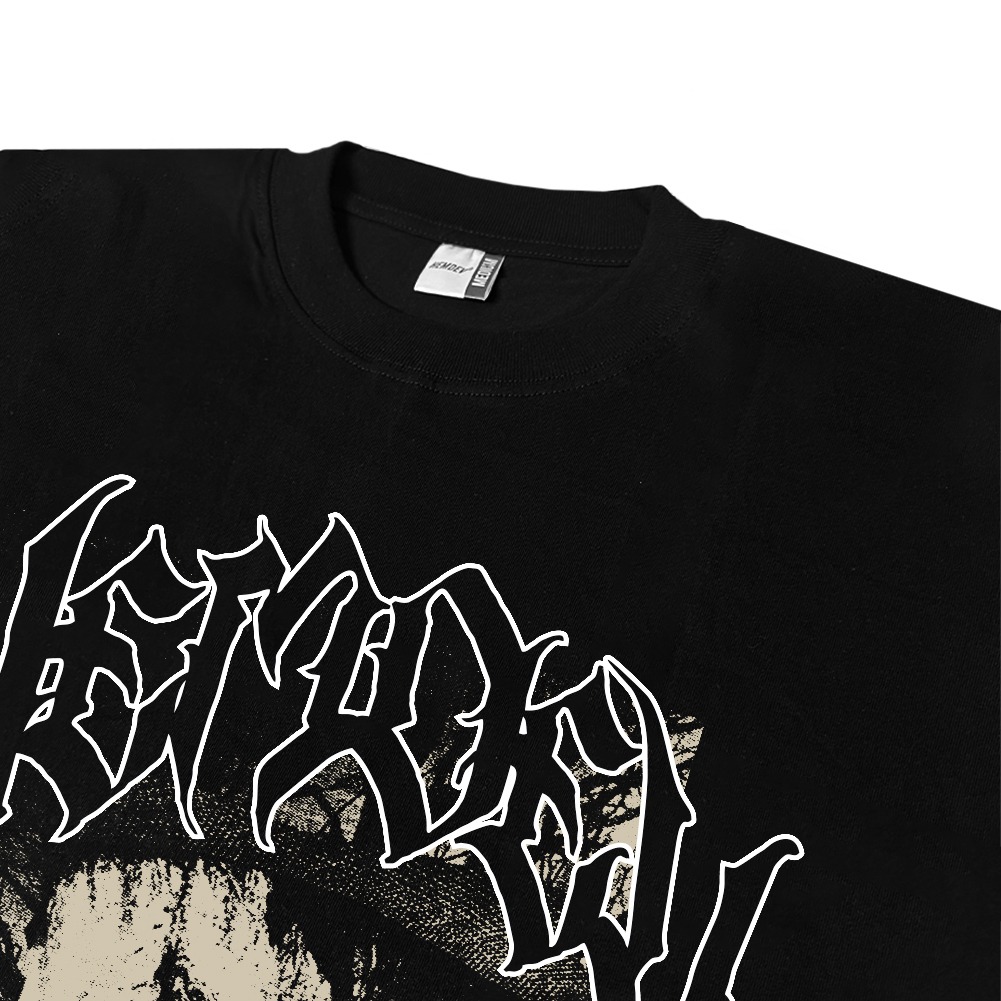 Hemdev Tshirt Boxy Oversized Poetic Black Tees Katun