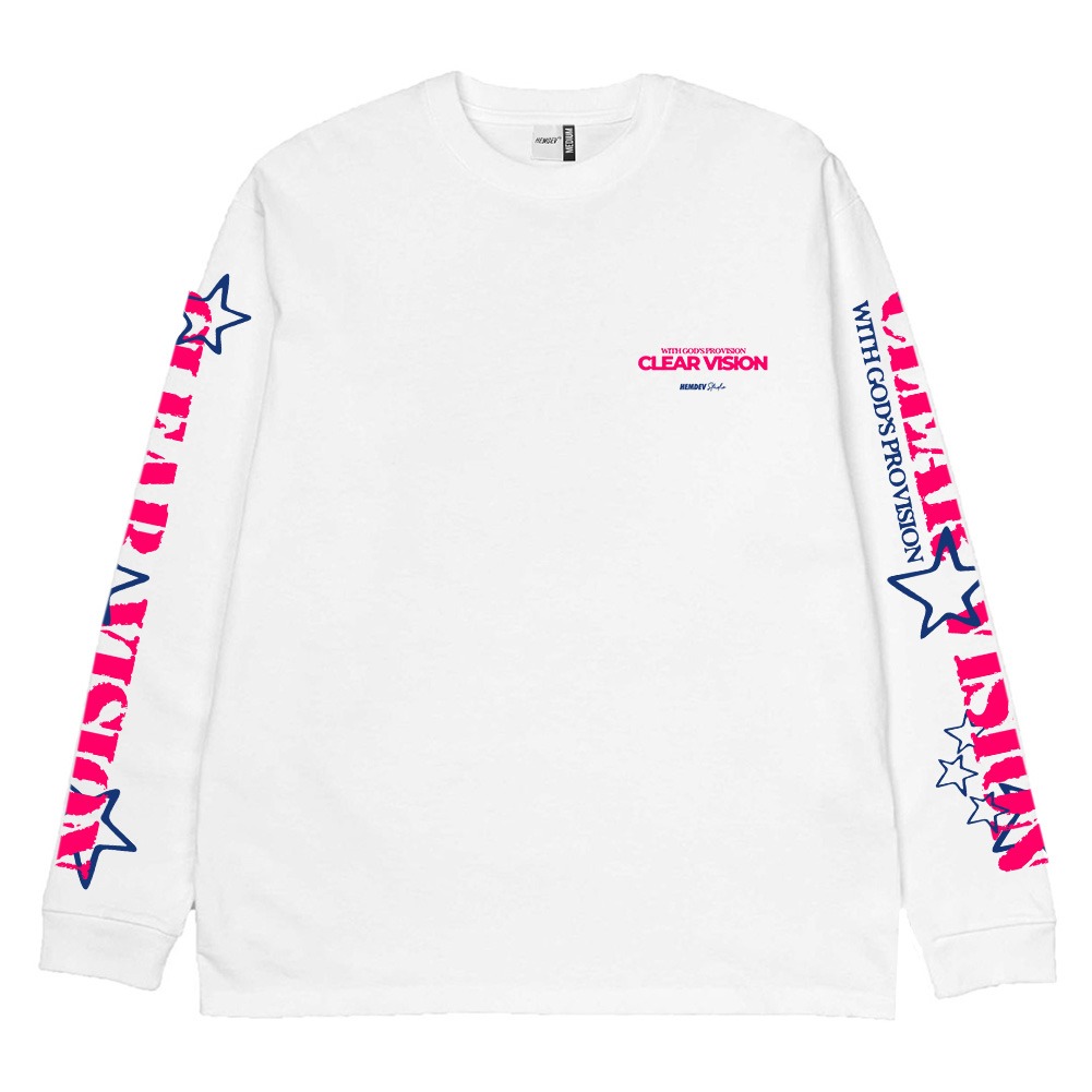 Hemdev Tshirt Longsleeve Clear Vision White Tees Katun