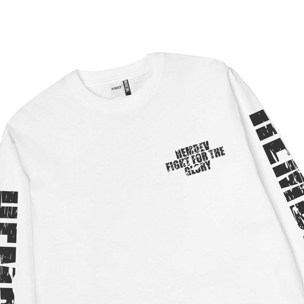 Hemdev Tshirt Longsleeve Glory White Tees Katun