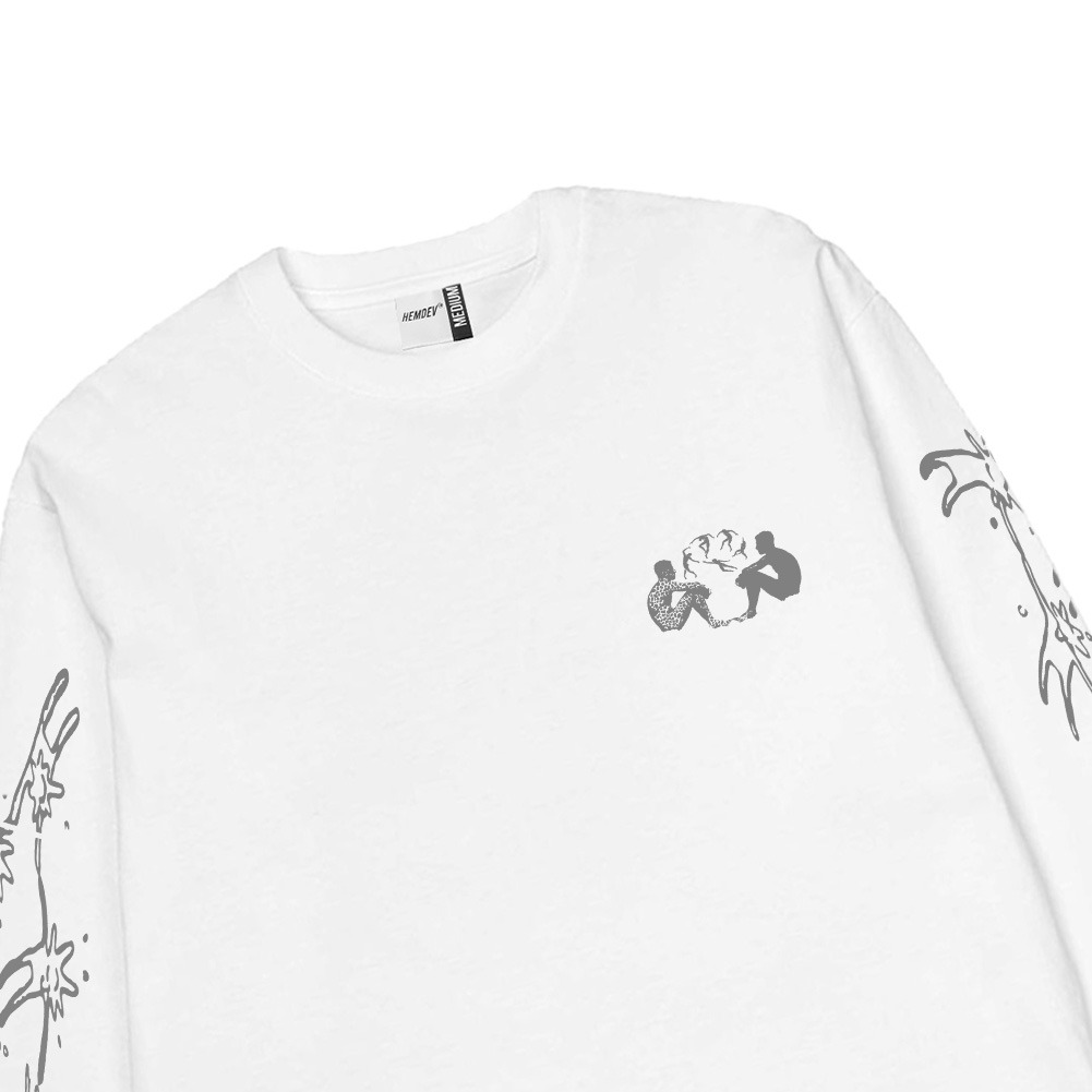 Hemdev Tshirt Longsleeve Messa White Tees Katun