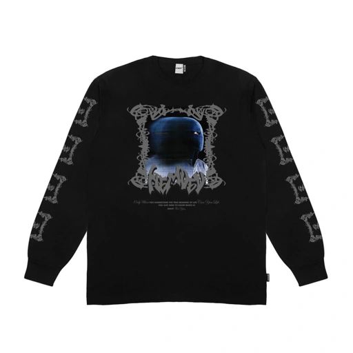Image of Hemdev Tshirt Longsleeve Meaning Black Tees Katun