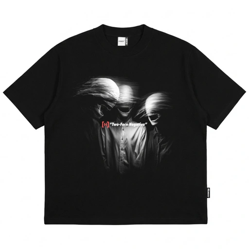 Hemdev Tshirt Boxy Oversized Negativa Black Tees Katun