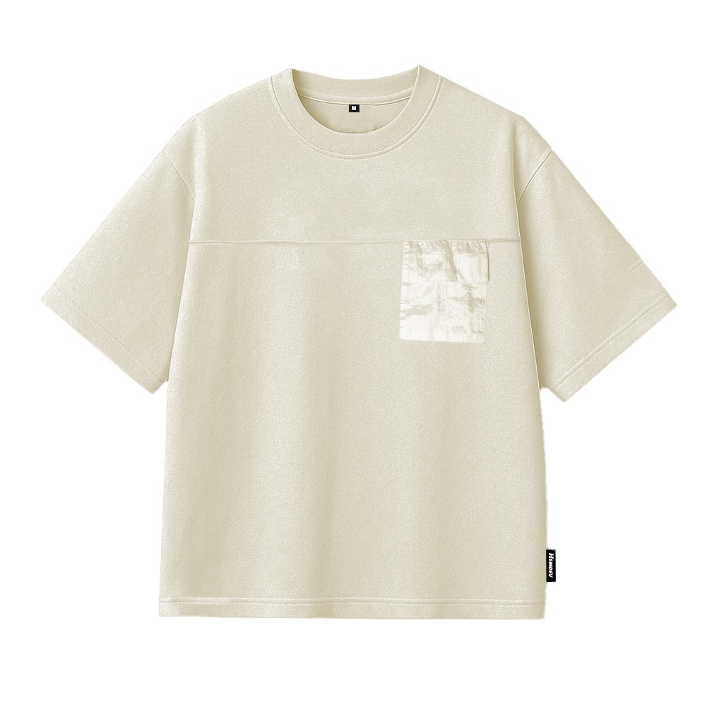 Hemdev Tshirt Oversize Pocket Polizei Cream Tees 24s Katun