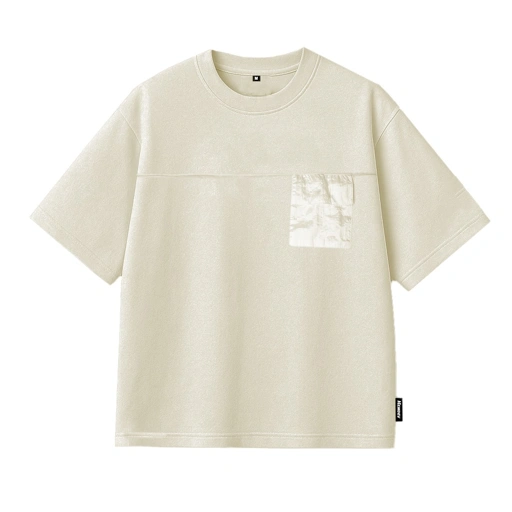Image of Hemdev Tshirt Oversize Pocket Polizei Cream Tees 24s Katun
