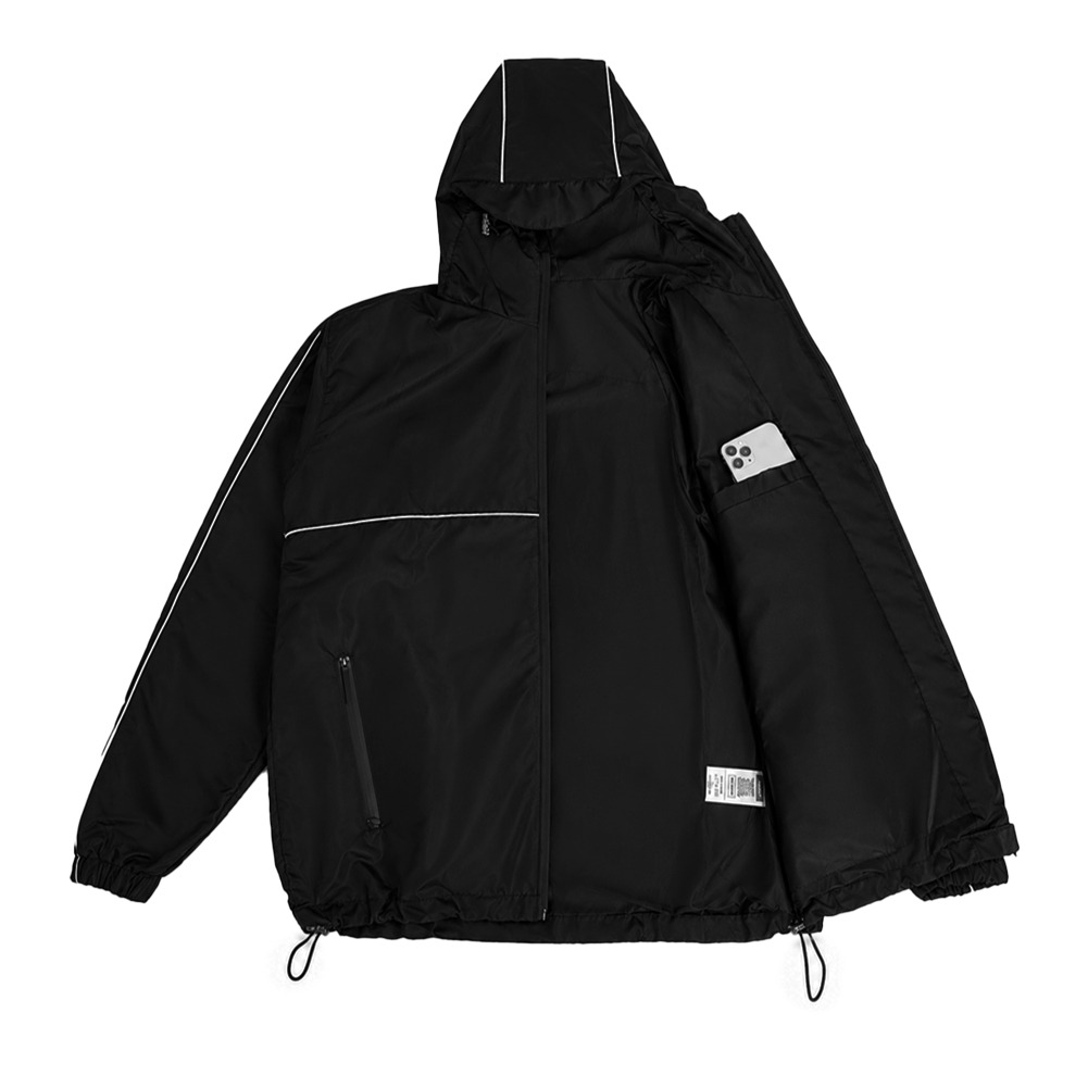 Hemdev Jacket Windbreaker Reflective Clay Black