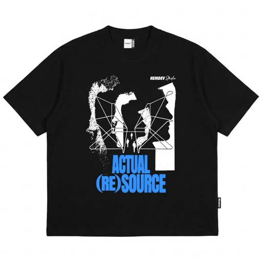 Hemdev Tshirt Boxy Oversized Resource Black Tees Katun