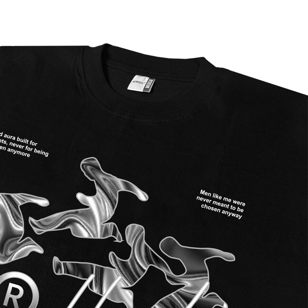 Hemdev Tshirt Boxy Oversized Flexx Black Tees Katun