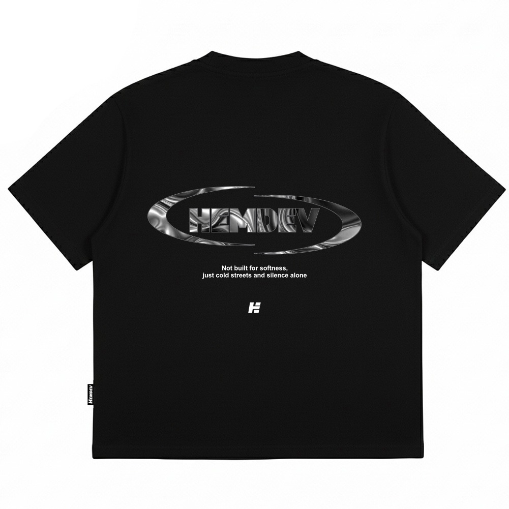 Hemdev Tshirt Boxy Oversized Invert Black Tees Katun