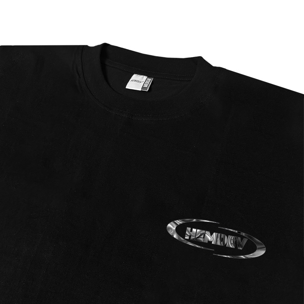 Hemdev Tshirt Boxy Oversized Invert Black Tees Katun