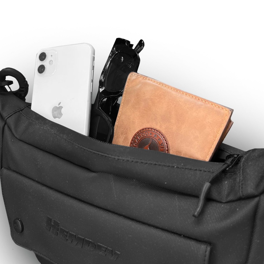 Hemdev Waistbag Black Crewl Tas Pinggang Slingbag Pria
