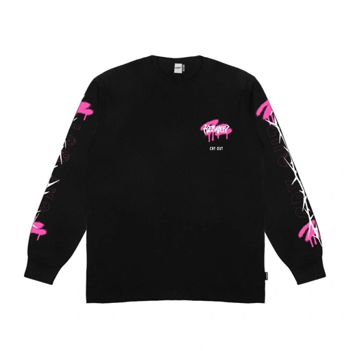 Hemdev Tshirt Longsleeve Cry Black Tees Katun